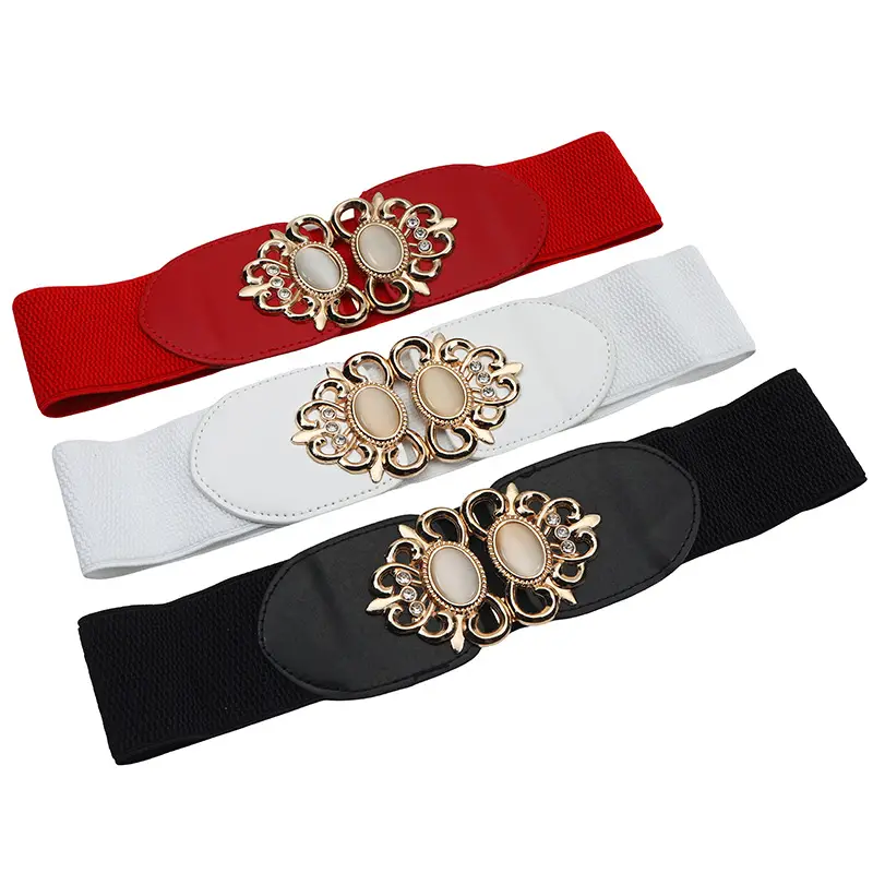 Red Korean-style Wide Belt with Seal & Cat Eye Stone — feature 40