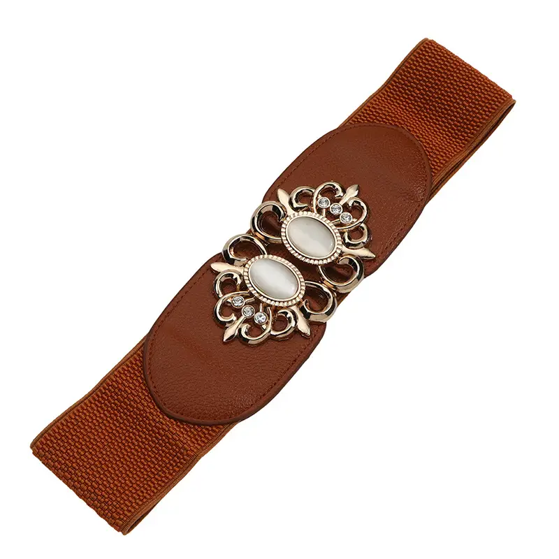 Red Korean-style Wide Belt with Seal & Cat Eye Stone — feature 45