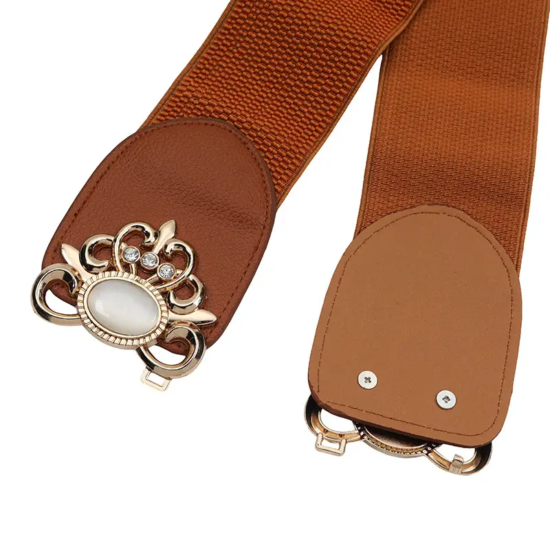 Red Korean-style Wide Belt with Seal & Cat Eye Stone — feature 47