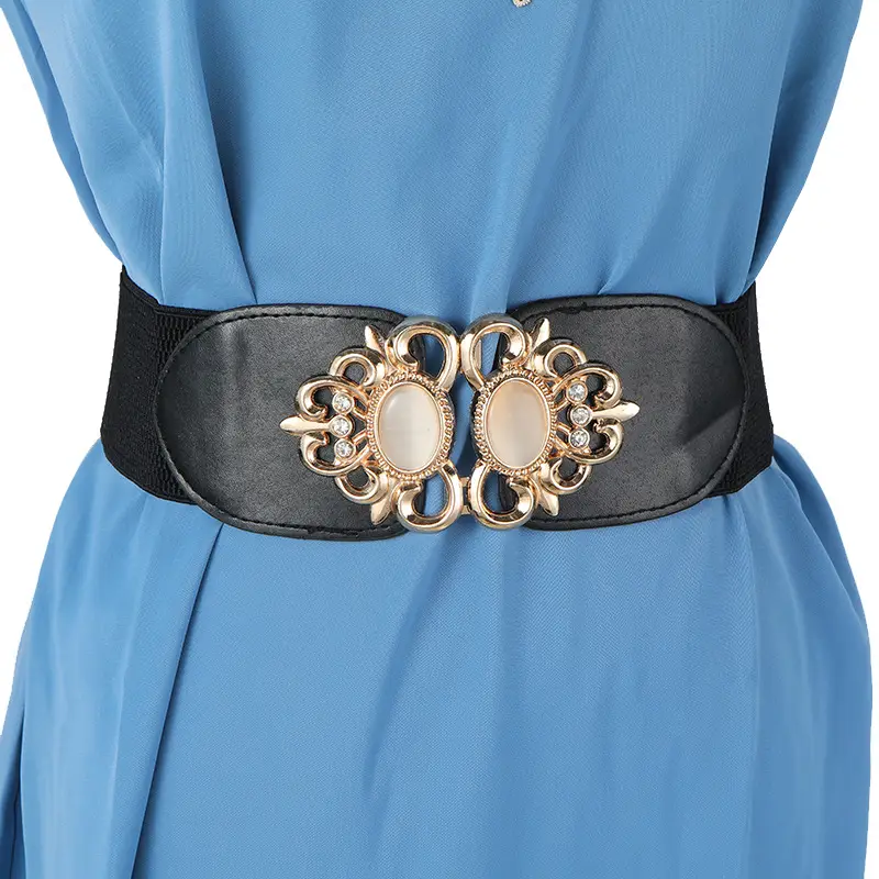 Red Korean-style Wide Belt with Seal & Cat Eye Stone — feature 48