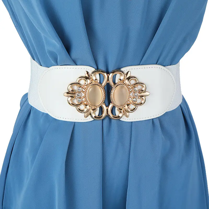 Red Korean-style Wide Belt with Seal & Cat Eye Stone — feature 51