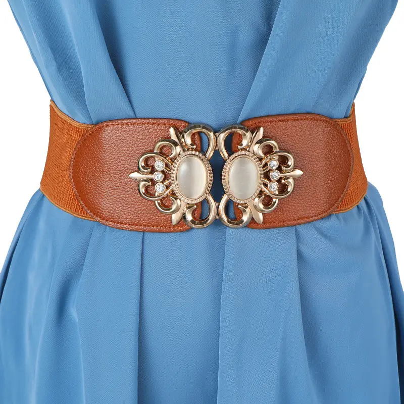 Red Korean-style Wide Belt with Seal & Cat Eye Stone — feature 52