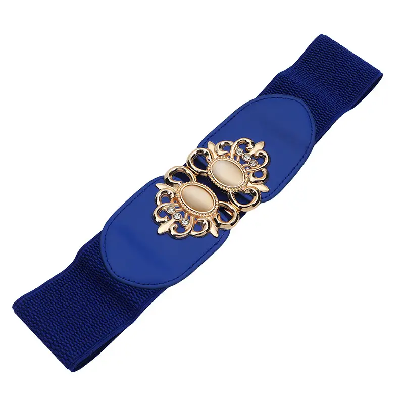 Red Korean-style Wide Belt with Seal & Cat Eye Stone - Image 2