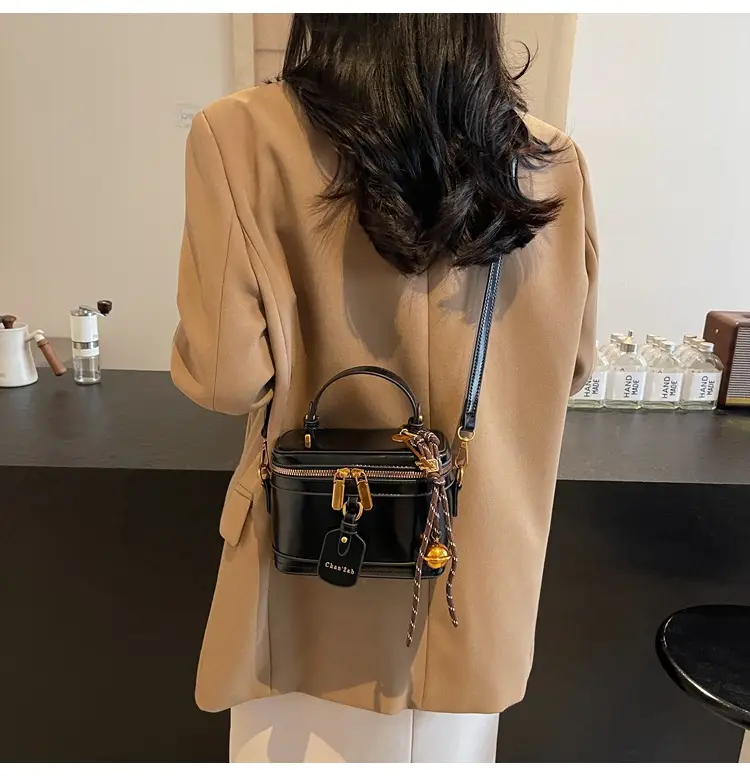 Women Satchel Box Bag Brown Leather 2025 New Korean Style — feature 32