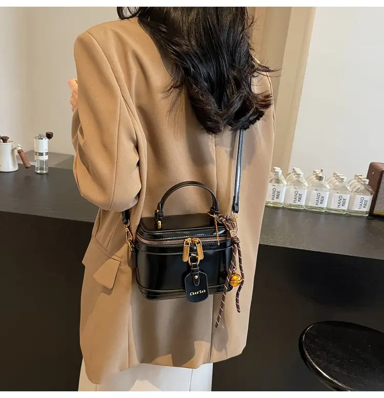 Women Satchel Box Bag Brown Leather 2025 New Korean Style — feature 33