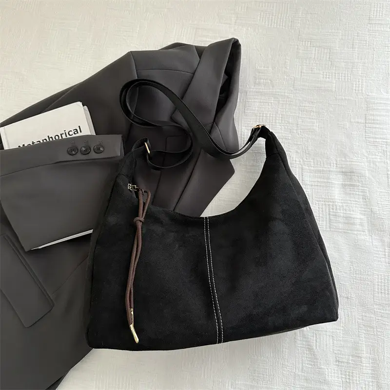 Women's Gold Leather Shoulder Bag Autumn Winter 2024