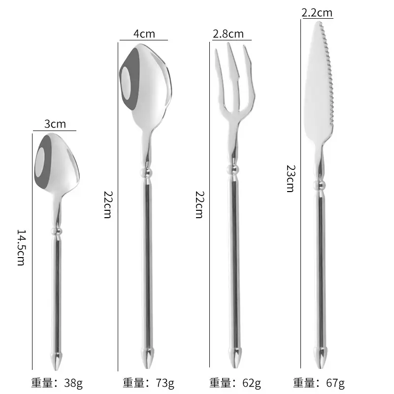 304 Stainless Steel Knife Fork Spoon Neptunus Trident Steak Knife Dessert Spoon