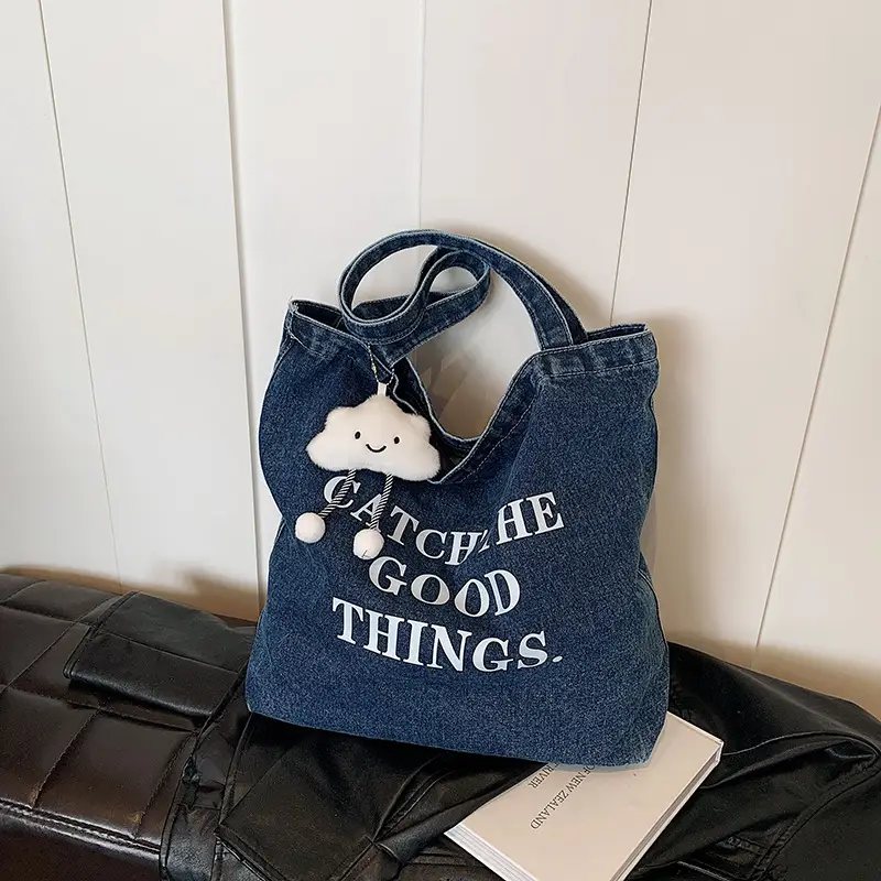 Women Denim Shoulder Bag Catch the Good Things 2024 - Image 10