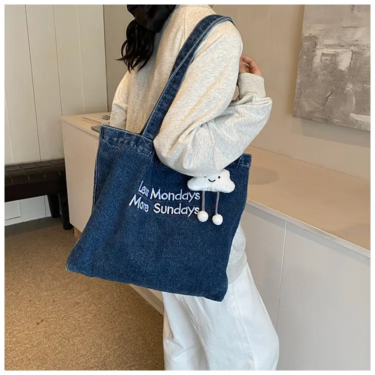 Women Denim Shoulder Bag Catch the Good Things 2024 — feature 10