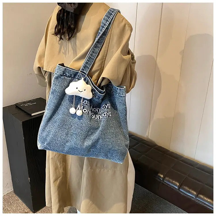 Women Denim Shoulder Bag Catch the Good Things 2024 — feature 15