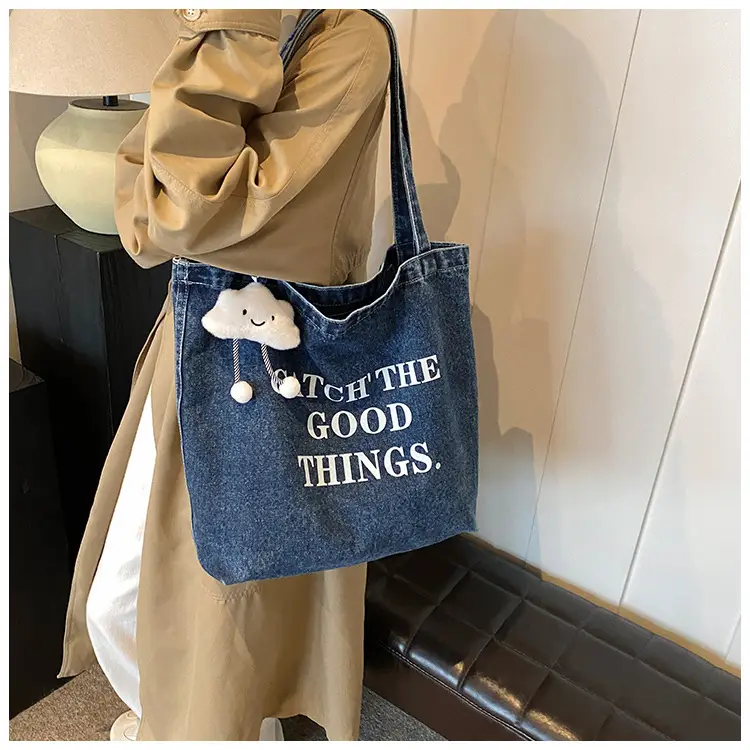 Women Denim Shoulder Bag Catch the Good Things 2024 — feature 17
