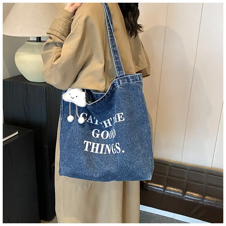 Women Denim Shoulder Bag Catch the Good Things 2024 — feature 18