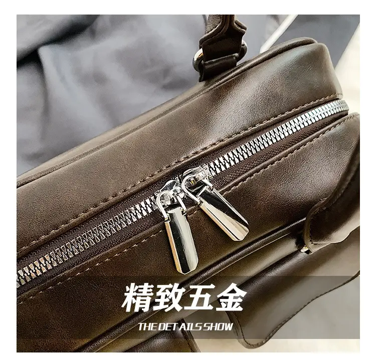 Women's 2024 Brown Leather Shoulder Bag with Cute Charm — feature 9