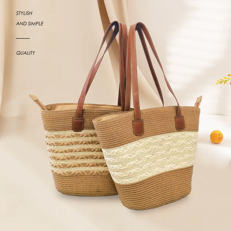 Woven Straw Armpit Bag Large Capacity Beach Use - Image 7
