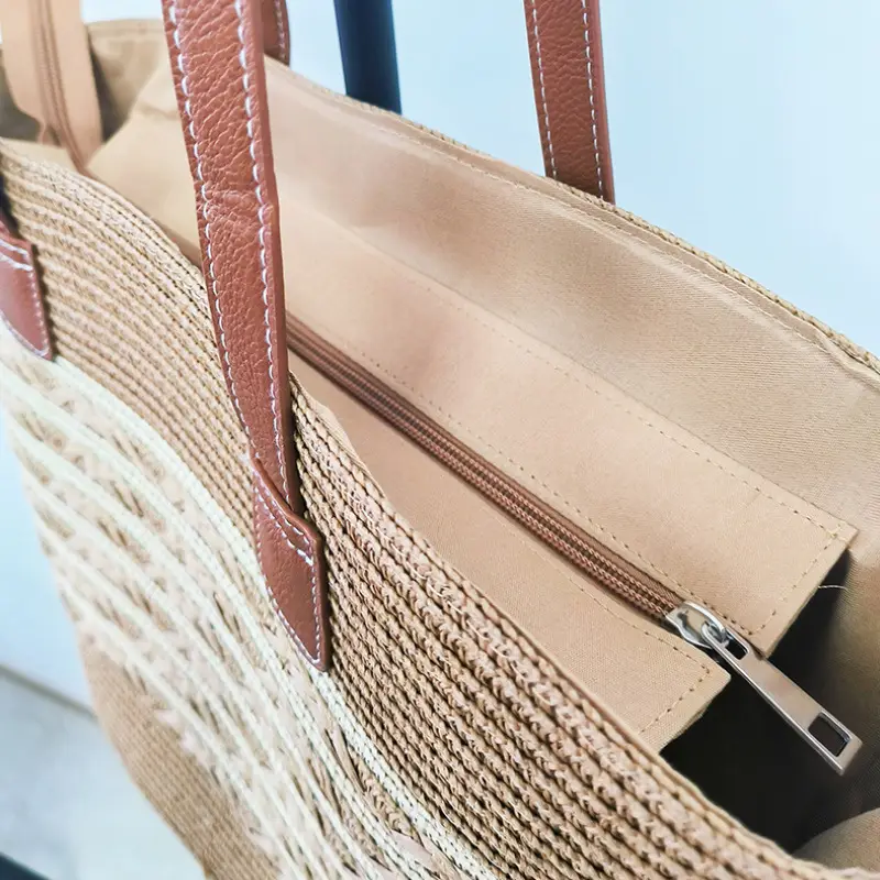 Woven Straw Armpit Bag Large Capacity Beach Use - Image 9