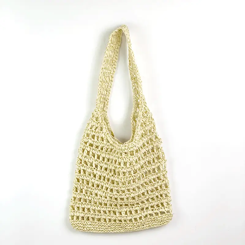 New Seaside French Style Golden Straw Woven Bag