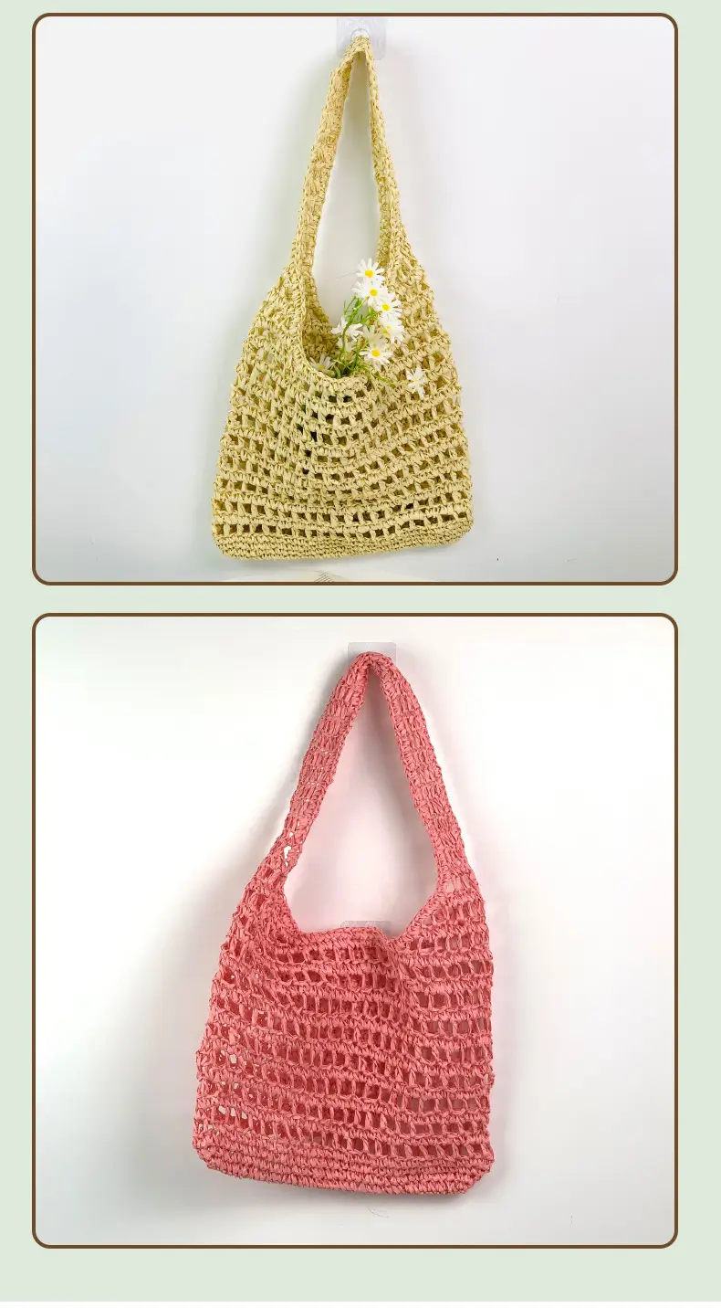New Seaside French Style Golden Straw Woven Bag — feature 9