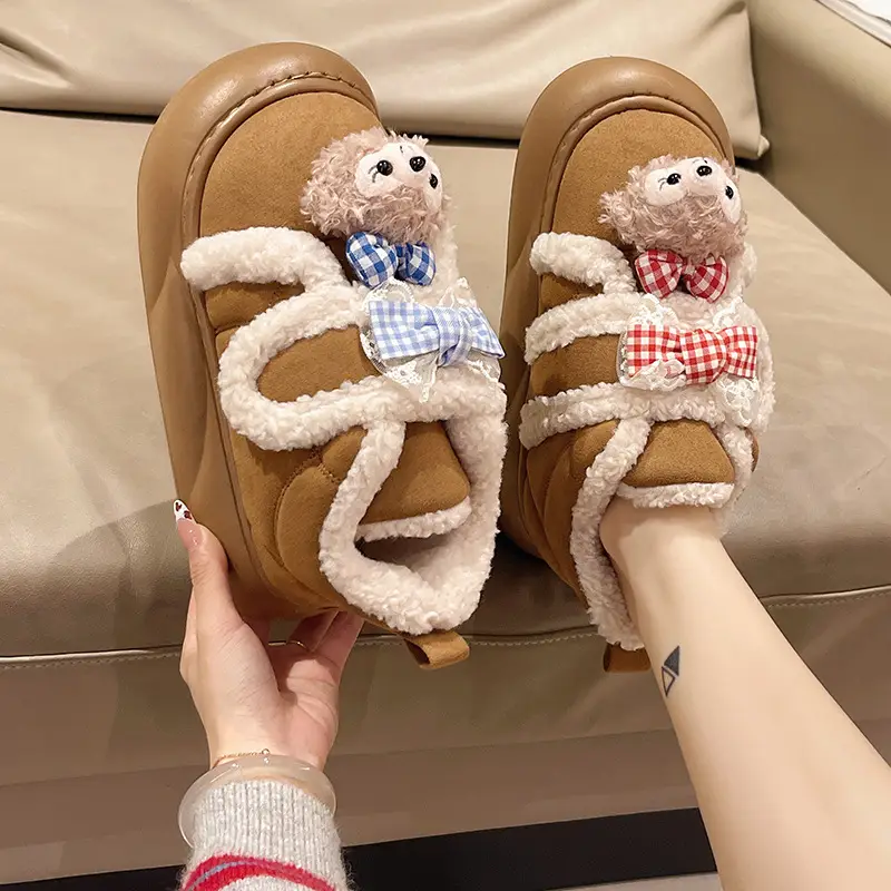 Cute Cartoon Shirley Rose Snow Boots for Women, 2026 Winter Fashion, Comfortable Outdoor Wear, Fleece-Lined, Thickened, with Velcro - Image 4
