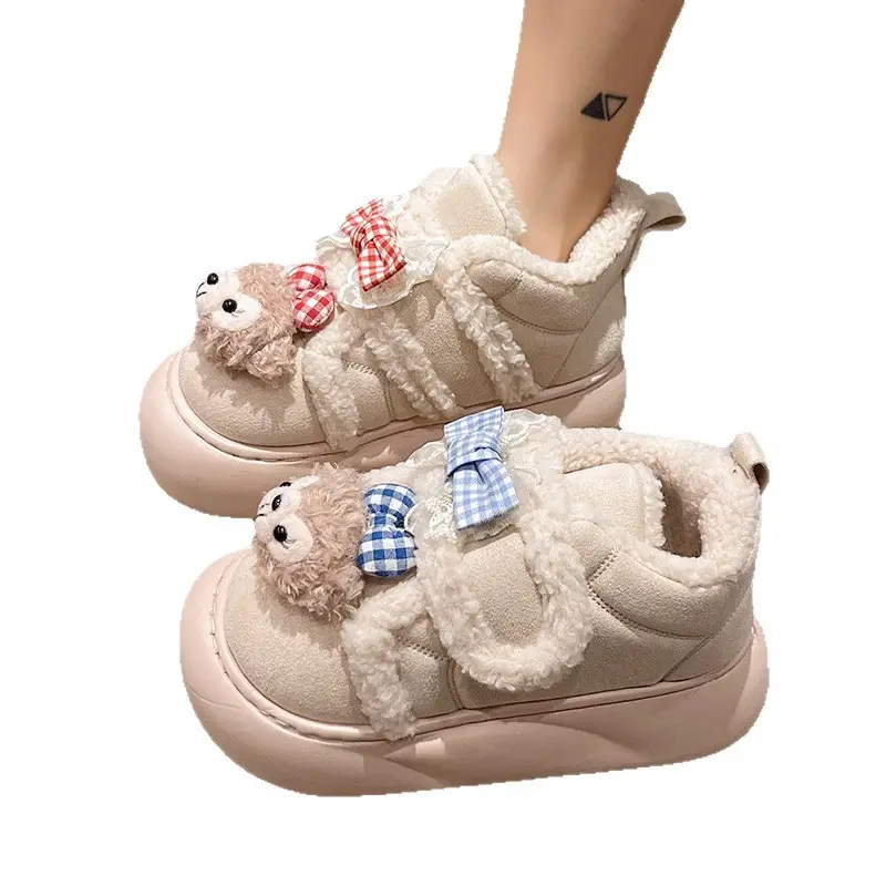 Cute Cartoon Shirley Rose Snow Boots for Women, 2026 Winter Fashion, Comfortable Outdoor Wear, Fleece-Lined, Thickened, with Velcro - Image 7