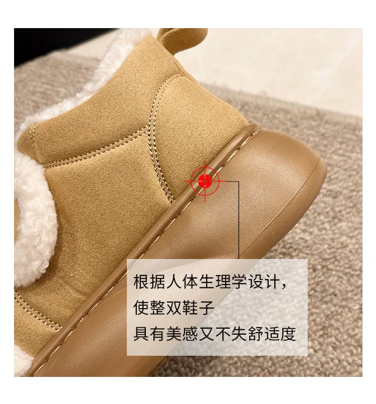 Cute Cartoon Shirley Rose Snow Boots for Women, 2026 Winter Fashion, Comfortable Outdoor Wear, Fleece-Lined, Thickened, with Velcro — feature 5