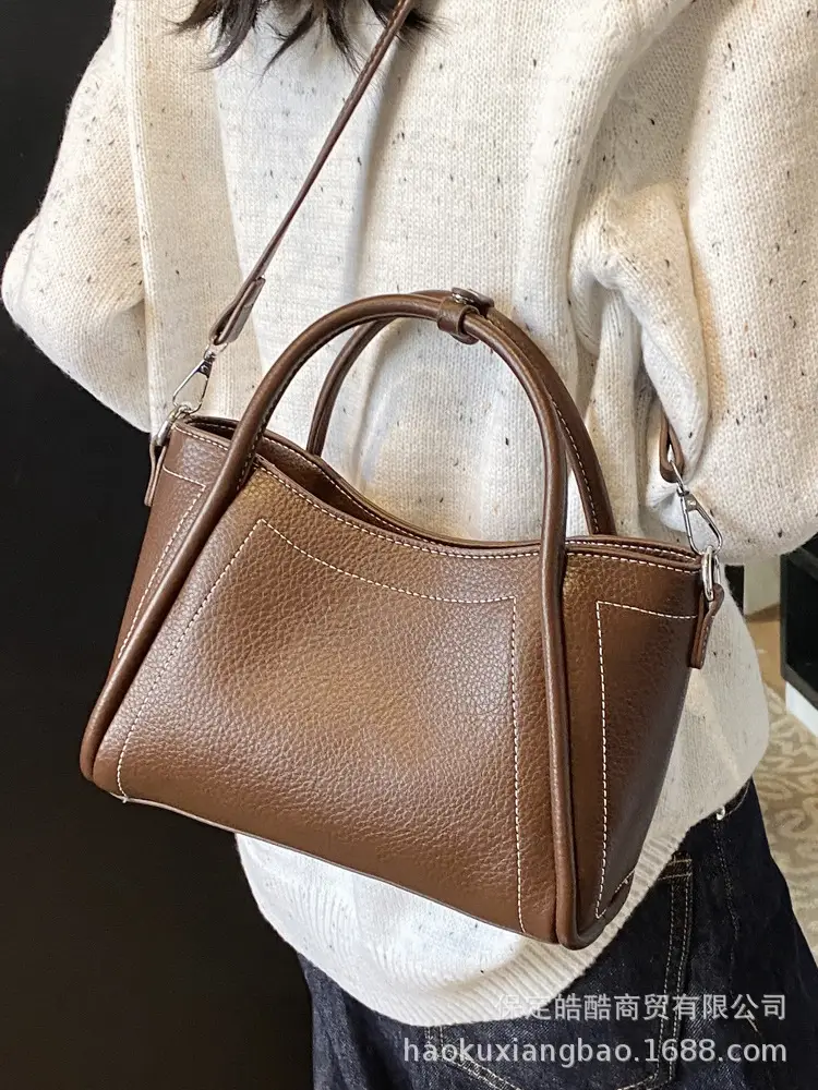 Women's Brown Leather Shoulder Bag 2024 Autumn Winter - Image 7
