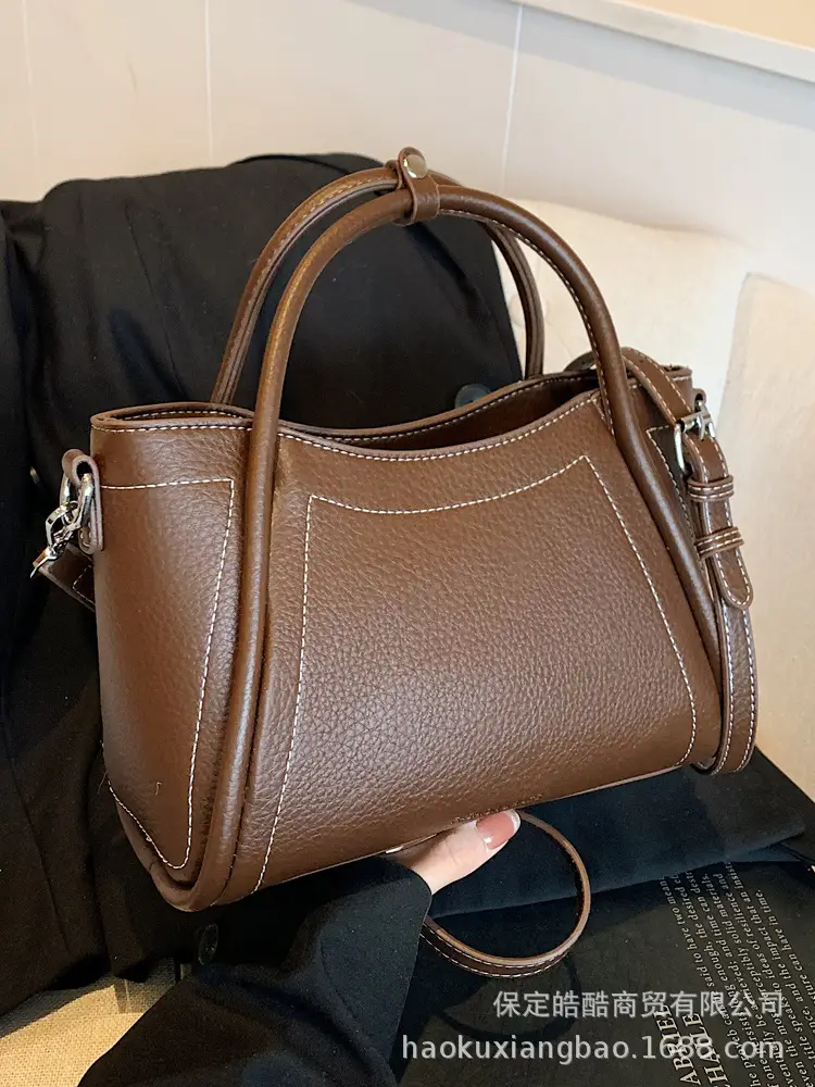 Women's Brown Leather Shoulder Bag 2024 Autumn Winter - Image 9