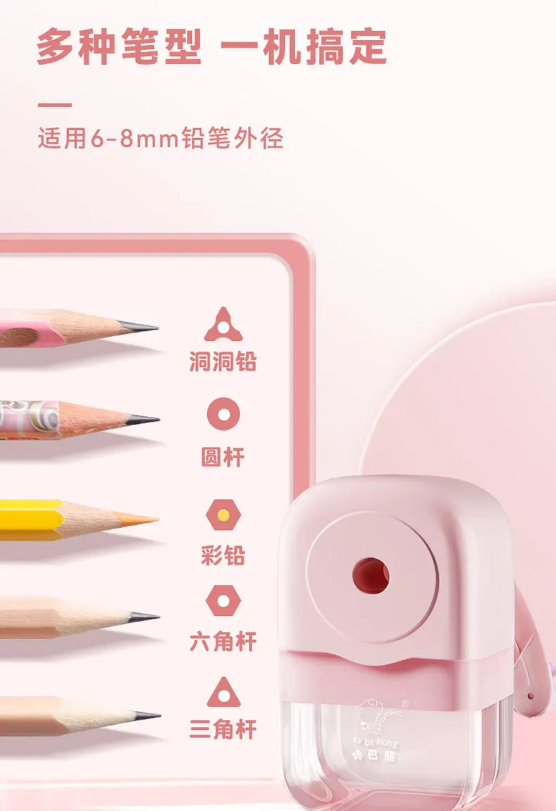 Kaba Bear Manual Pencil Sharpener, Hand-Cranked Pencil Sharpener, Labor-Saving and Durable, Not Easy to Break the Lead — feature 10
