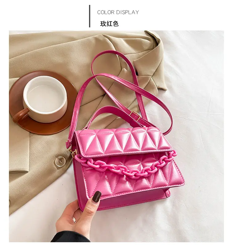 Brown Textured Square Shoulder Bag for Women — feature 16