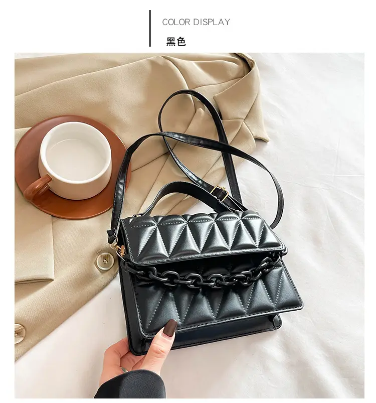 Brown Textured Square Shoulder Bag for Women — feature 18