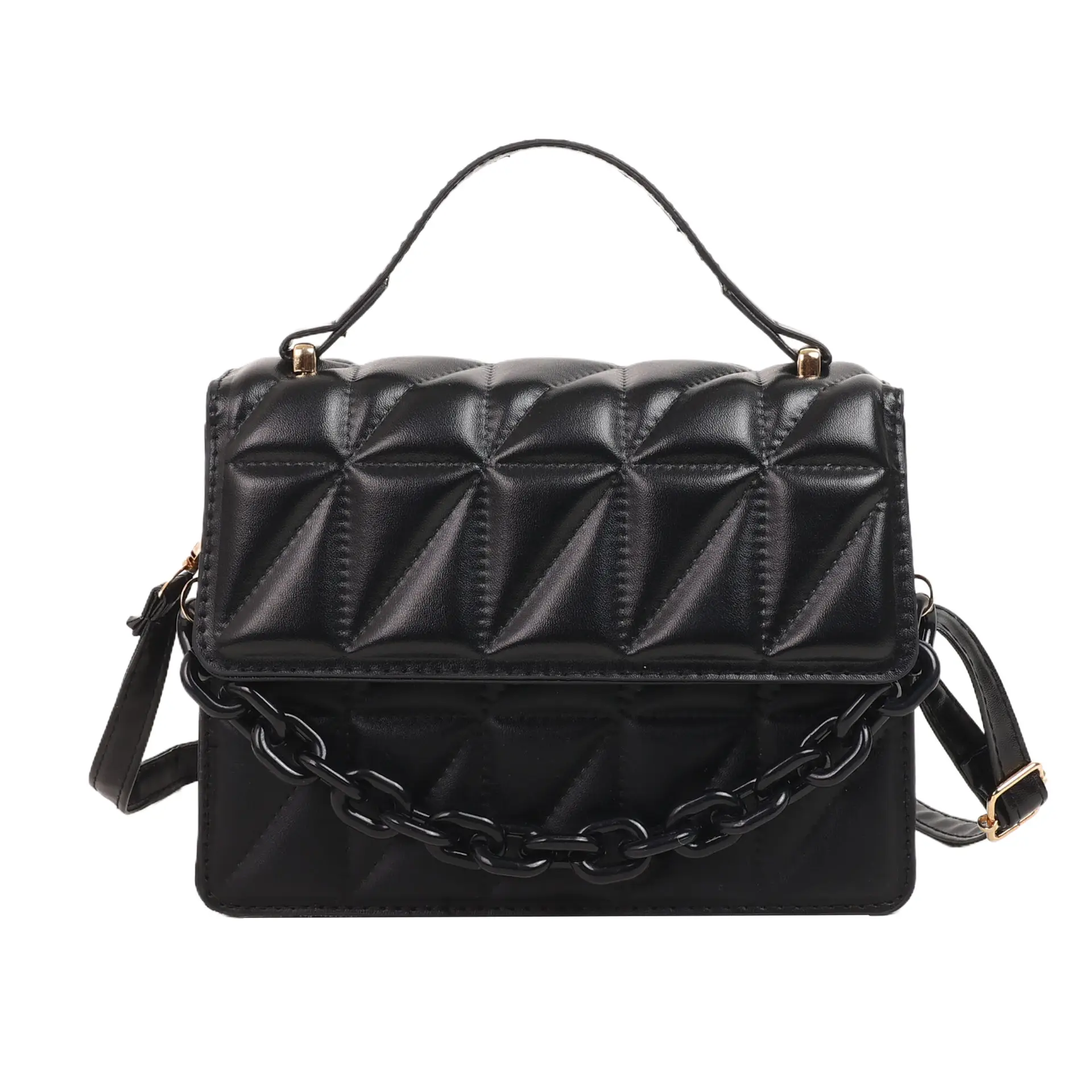Brown Textured Square Shoulder Bag for Women - Image 5