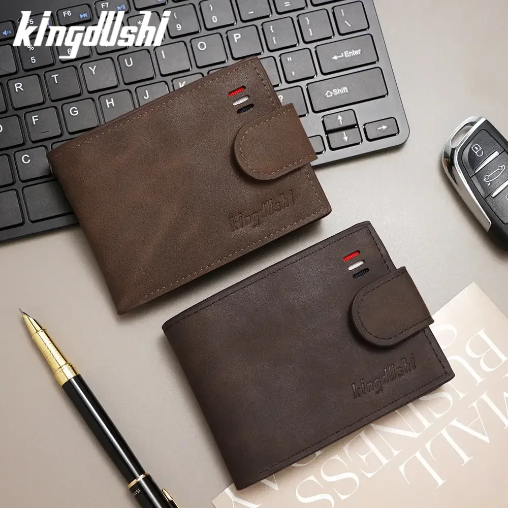 Men's PU Wallet – Snap Closure, Coin Pocket - Image 4