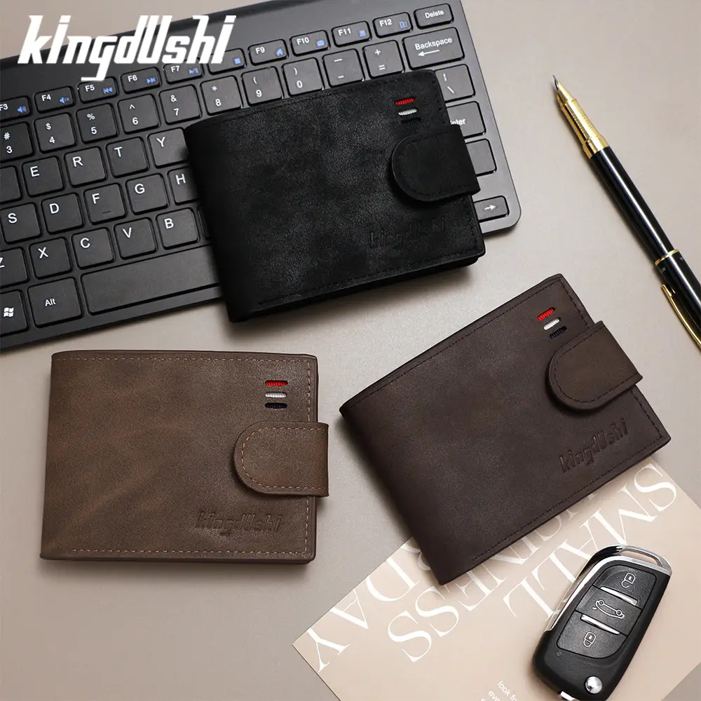 Men's Brown Leather Coin Purse Multi-Card Wallet