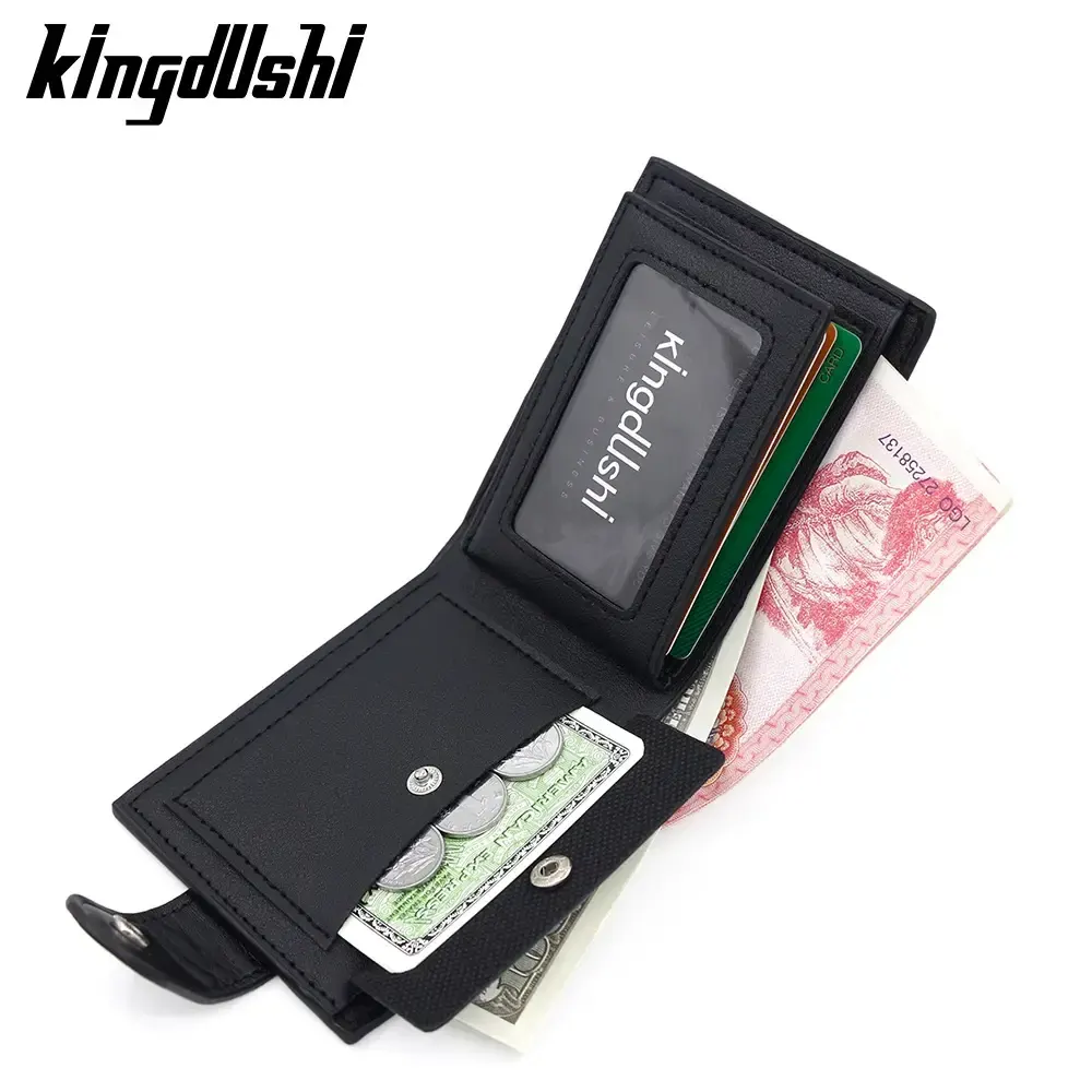 Men's PU Wallet – Snap Closure, Coin Pocket - Image 7