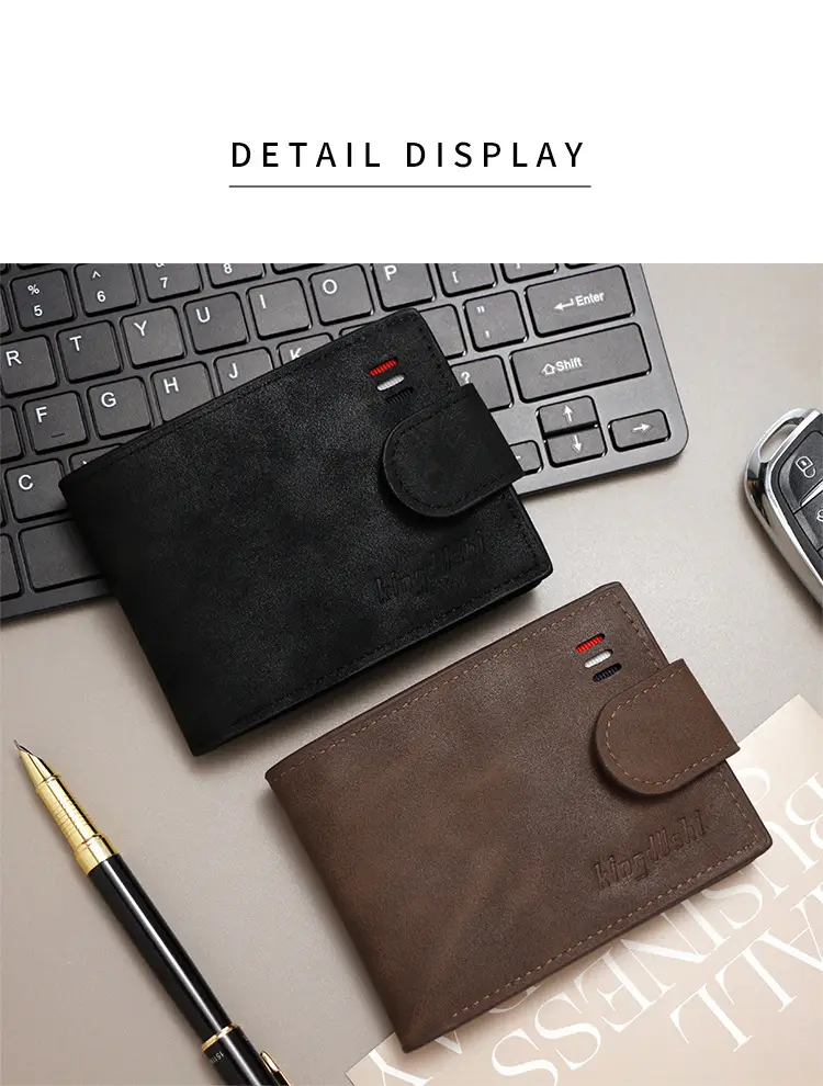 Men's Brown Leather Coin Purse Multi-Card Wallet — feature 14