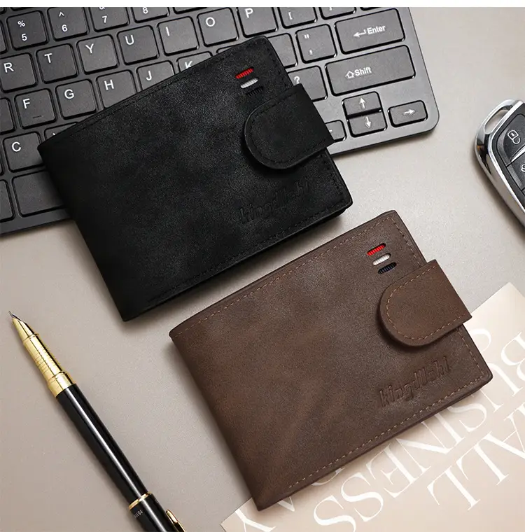 Men's Brown Leather Coin Purse Multi-Card Wallet — feature 18