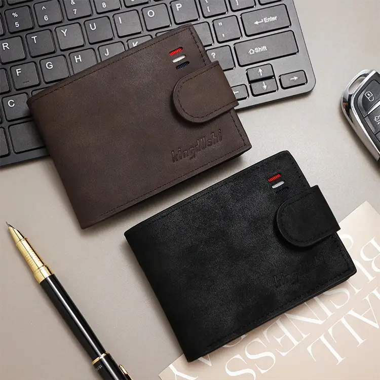 Men's Brown Leather Coin Purse Multi-Card Wallet — feature 8