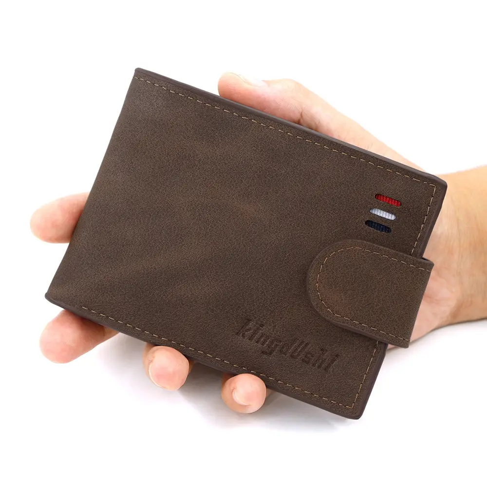 Men's Brown Leather Coin Purse Multi-Card Wallet