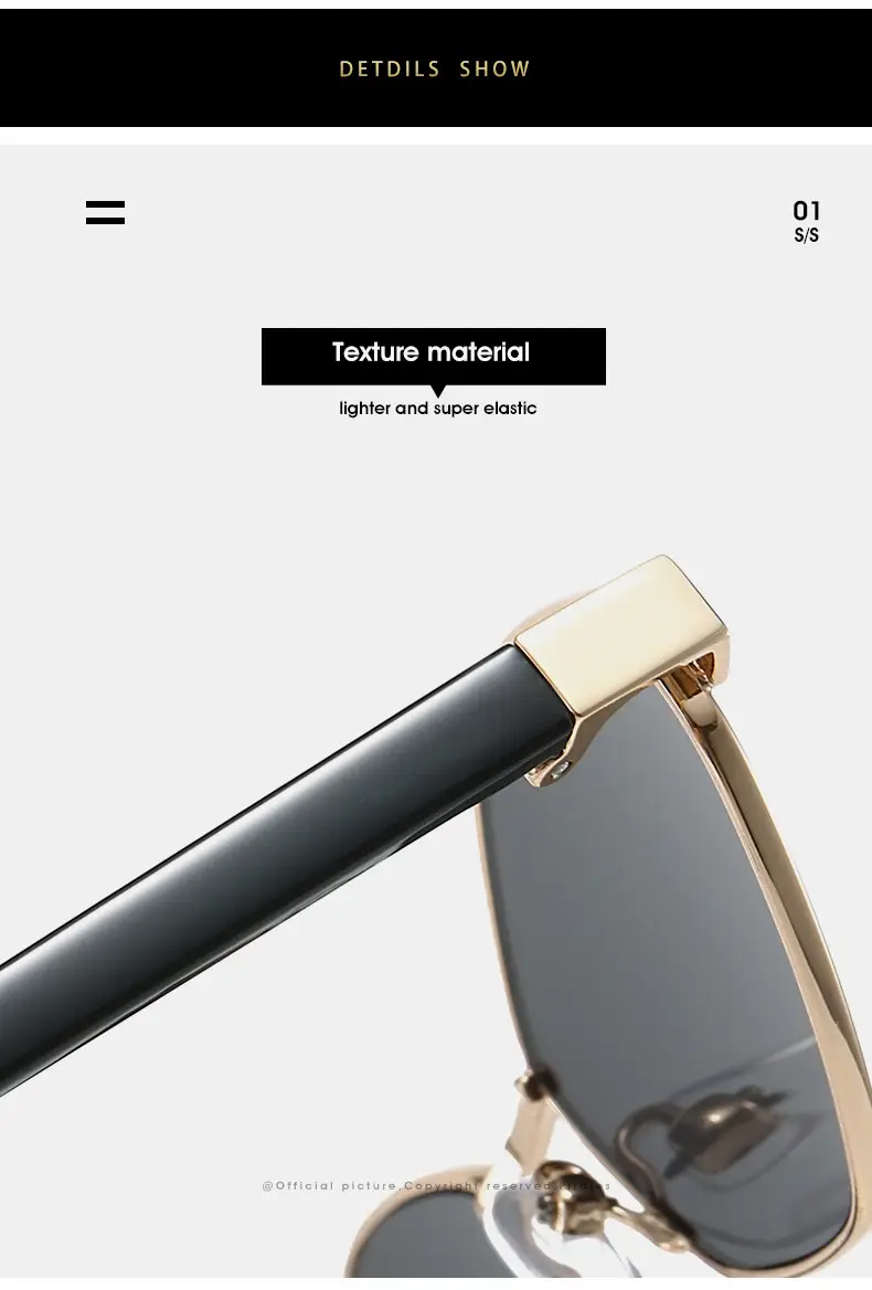 Cross-border Retro Sunglasses Gold Diamond Frame — feature 15