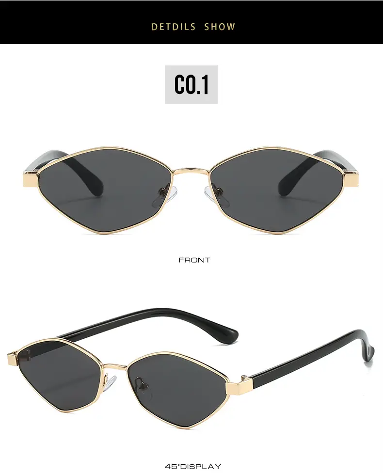 Cross-border Retro Sunglasses Gold Diamond Frame — feature 7