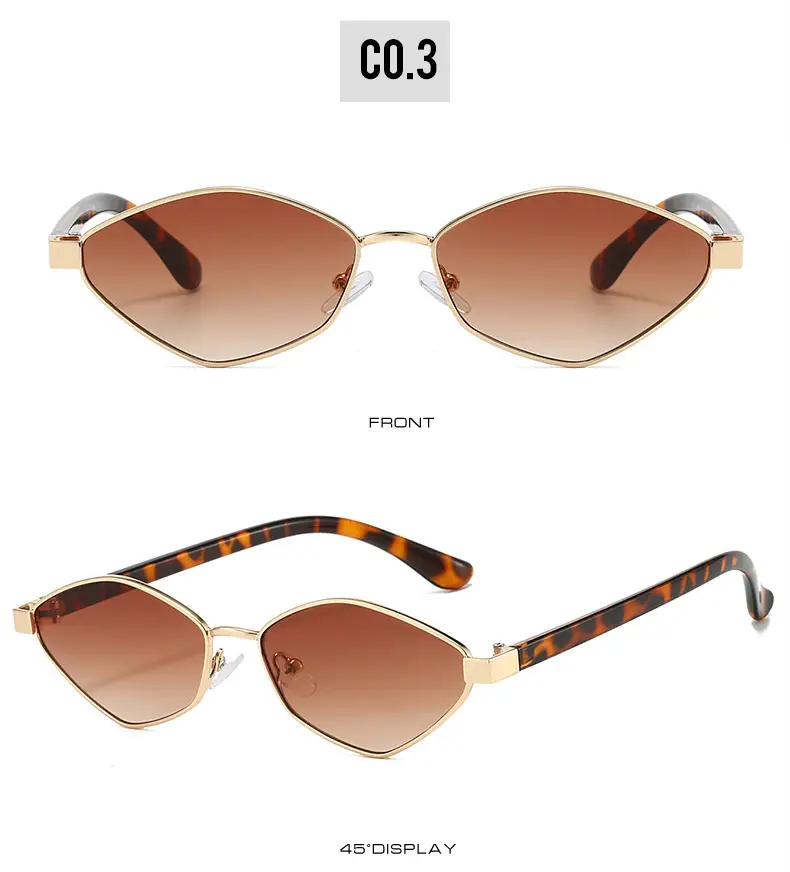 Cross-border Retro Sunglasses Gold Diamond Frame — feature 9