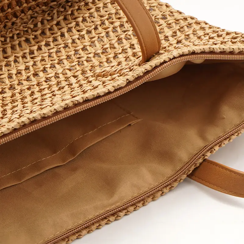 Summer Straw Woven Handbag Large Capacity Beach Bag - Image 5