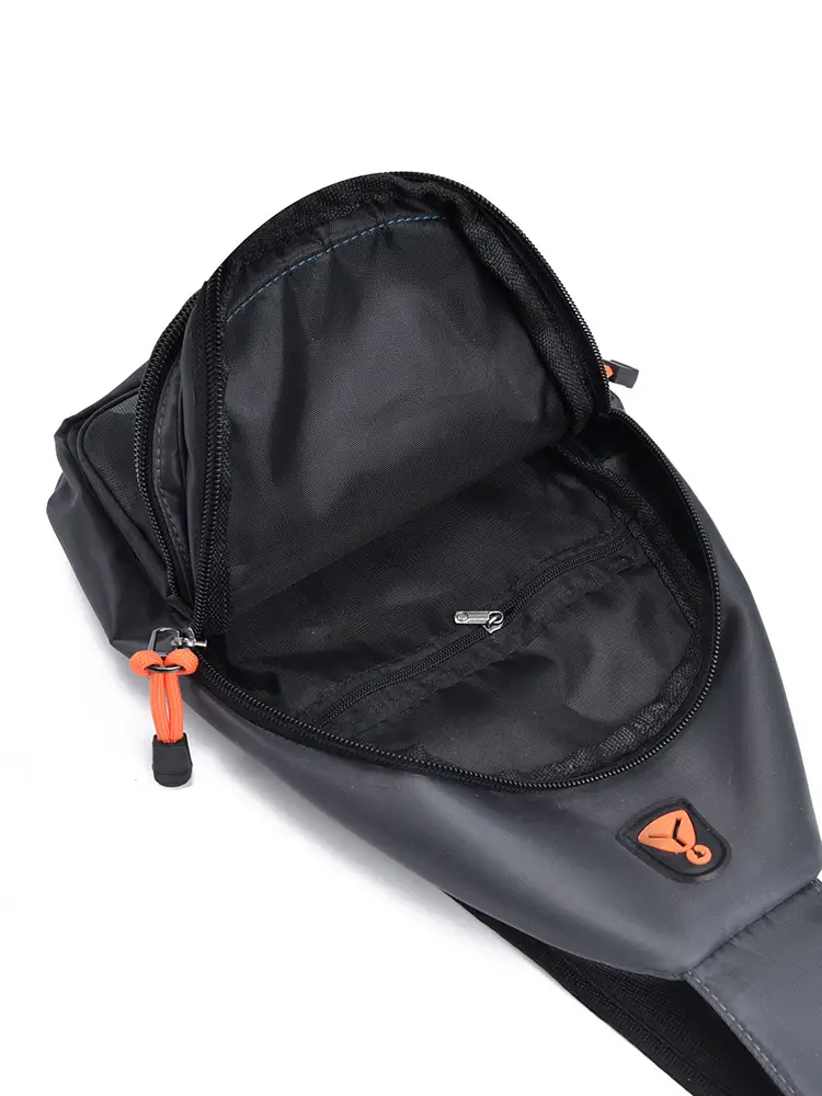 Men's Camo Chest Bag Orange Zippers — feature 13