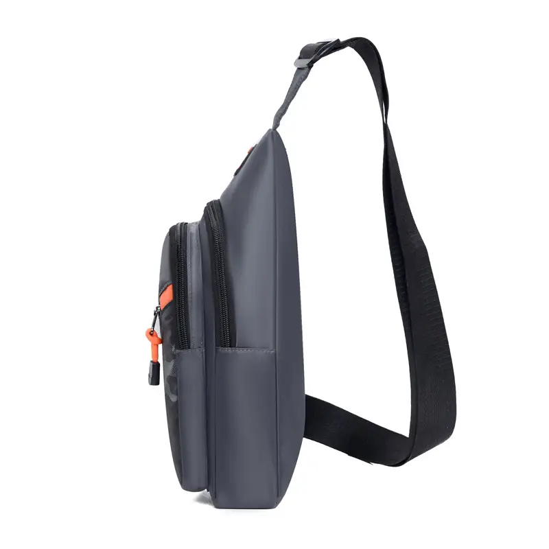 Men's Camo Chest Bag Orange Zippers — feature 22