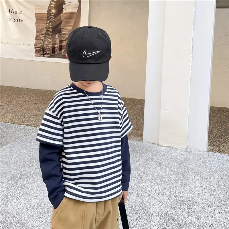 Boys Long Sleeve T-Shirt Black Winter Kids Top - Image 21
