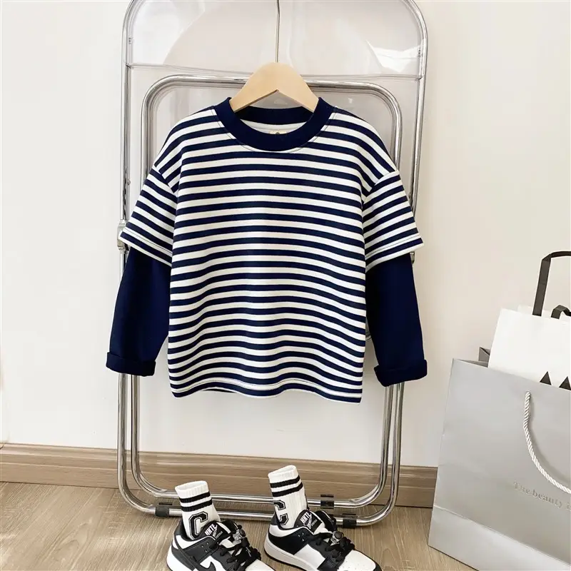 Boys Long Sleeve T-Shirt Black Winter Kids Top - Image 23