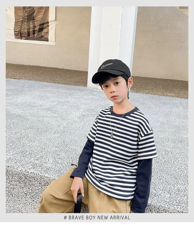 Boys Long Sleeve T-Shirt Black Winter Kids Top — feature 1