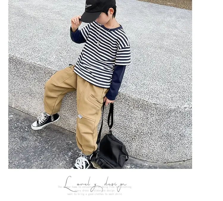 Boys Long Sleeve T-Shirt Black Winter Kids Top — feature 8