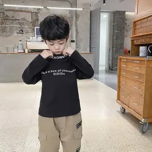 Boys Long Sleeve T-Shirt Black Winter Kids Top - Image 11