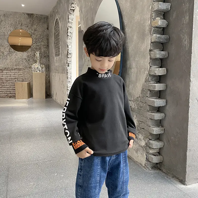 Boys Long Sleeve T-Shirt Black Winter Kids Top - Image 13