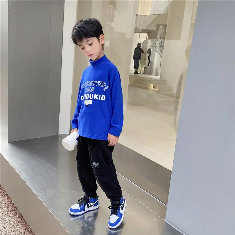 Boys Long Sleeve T-Shirt Black Winter Kids Top - Image 14